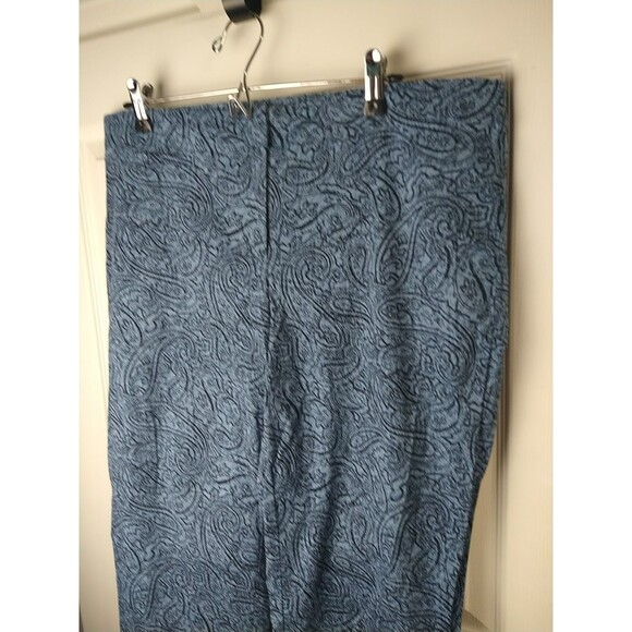 J. Jill Woman 16 Blue Paisley Chino Ankle Flat Front Pants - Picture 2 of 11